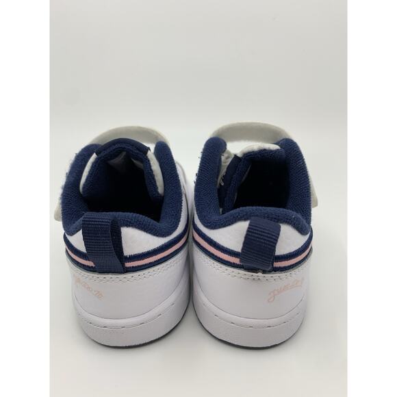 Nike Court Borough Low 2 White/Pink Glaze - Midnight Navy Toddler 6C - Picture 9 of 15